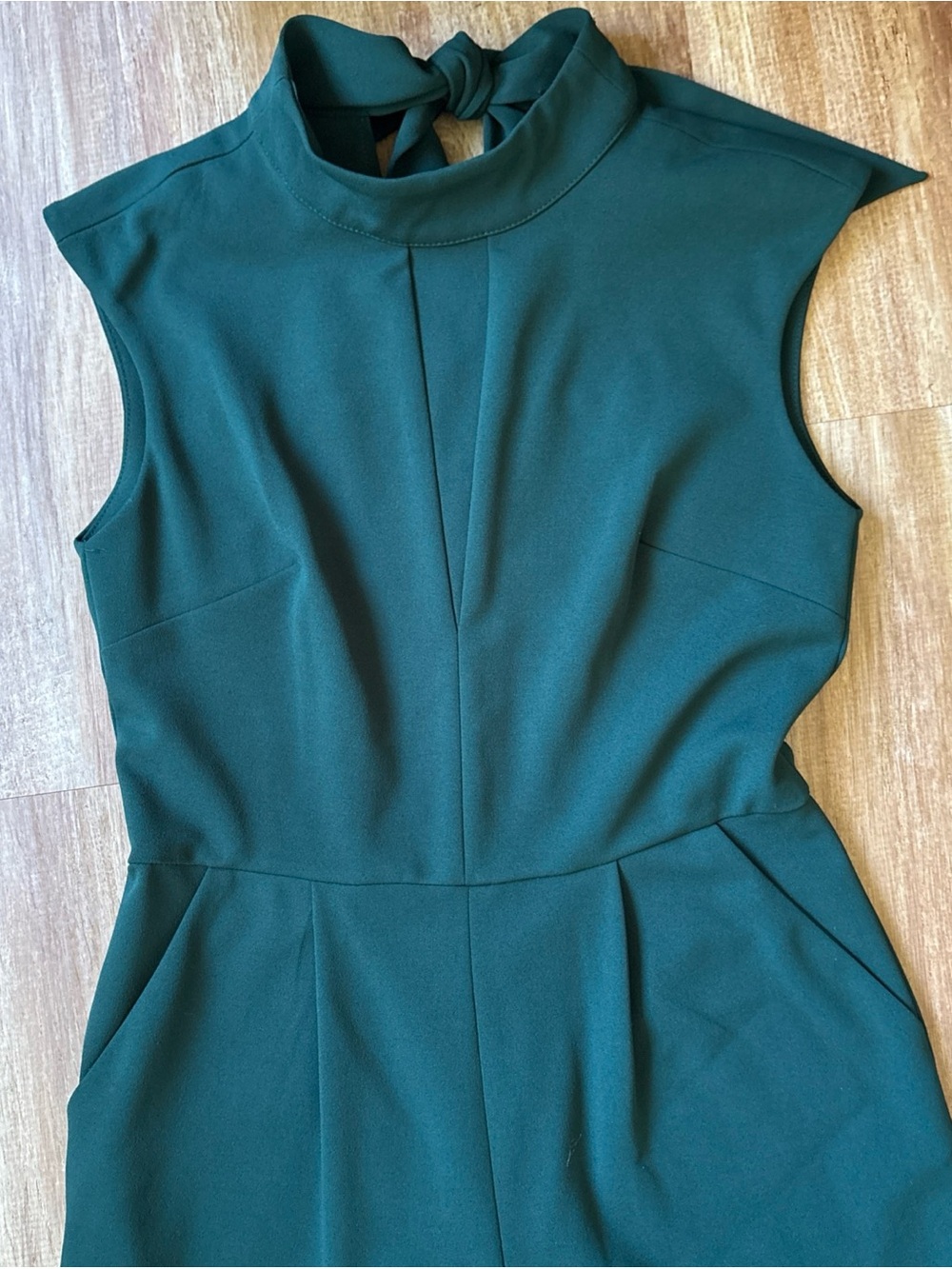 Calvin Klein Teal Emerald Jumpsuit Women’s 6 Wide Leg Tie Back ** - Picture 2 of 13
